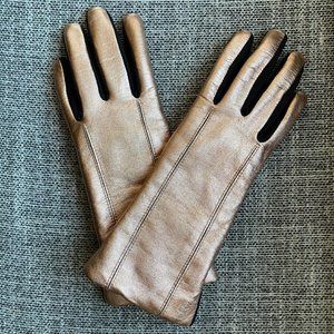 NWT UR Rose Gold Metallic Leather Gloves,  Size S/M